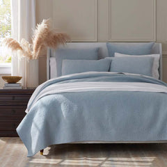 Tinsley Leaf Quilted Sham - Blue, King