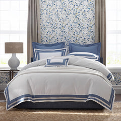 Emily Removable Wallpaper - White/Blue, Swatch