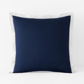 Solid Border Classic Cool Cotton Percale Sham - Navy, Euro