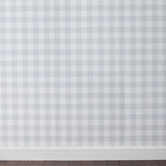 Ditsy Gingham Traditional Wallpaper - Gray, Roll
