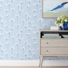 Dandelion Removable Wallpaper - Pale Blue, Roll