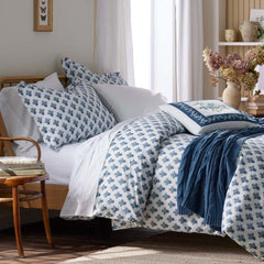 Suhana Garment Washed Cotton Percale Sham - Blue, Euro