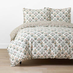 Garden Patch Reversible Garment Washed Cotton Percale Comforter Set - Multi, Full/Queen
