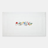 Strawberry Fields Embroidered Bath Mat - White