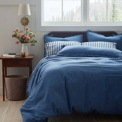 Katherine Plaid Yarn-Dyed Cotton Decorative Lumbar Pillow Cover - Blue