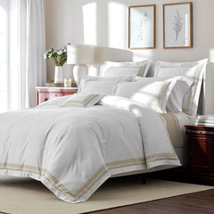 Double Border Premium Smooth Supima® Cotton Wrinkle-Free Sateen Sham - Ivory, Lumbar