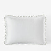 Embroidered Scallop Classic Smooth Sateen Solid Sham - Light Sage, King