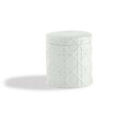 Porcelain Lattice Cotton Jar - White
