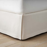 Matelassé 18 in. Bed Skirt - Vertical Stripe Ivory, Twin