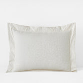 Jacquard Leaf Yarn-Dyed Premium Smooth Supima® Cotton Wrinkle-Free Sateen Sham - Ivory, Euro