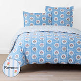 Blossoms and Stripes Classic Cool Cotton Percale Reversible Comforter - Blossom Veil, King/Cal. King