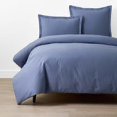 Solid Garment Washed Cotton Percale Duvet Cover - Denim Blue, Twin/Twin XL