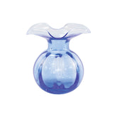 Hibiscus Glass Fluted Vases - Blue, Small