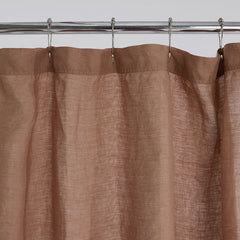 Premium Breathable Washed Linen Solid Shower Curtain - Terracotta