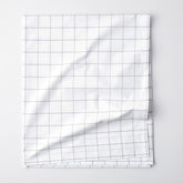 Tailored Stripes and Plaids Classic Cool Cotton Percale Flat Bed Sheet - Block Plaid Light Graphite, Full