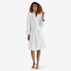 Women's Short Robe - White, XXL