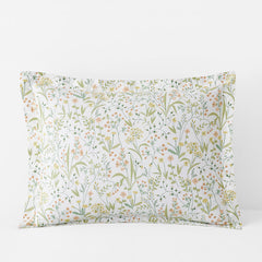 Clemencia Classic Cool Cotton Percale Sham - Mini Floral Peach Blossom, King