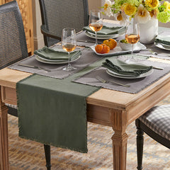 Solid Fringe Placemats, Set of 4 - Stone