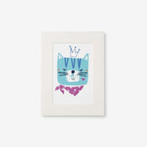 Stylish Cats Wall Art - Blue