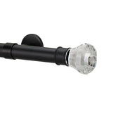 Facets Finial and 1" diameter Rod Set - Black, 72"