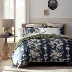 Blooming Melody Reversible Premium Smooth Wrinkle-Free Sateen Comforter - Green Multi, King/Cal. King