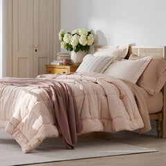 Classic Cool Cotton Percale Comforter - Peach Nectar, King/Cal King