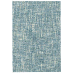 Crosshatch Hand Hooked Wool Rug - Aegean Blue, 3' x 5'