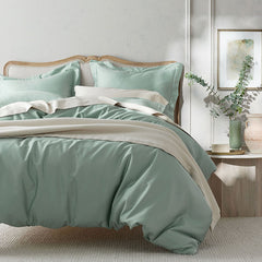 Premium Smooth Supima® Cotton Wrinkle-Free Sateen Flat Bed Sheet - Sea Mist, Twin/Twin XL