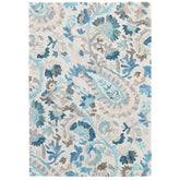 Ines Hand Hooked Wool Rug - Blue, 8' x 10'
