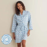 Printed Voile Women's Kimono Robe - Floral Weave, M/L