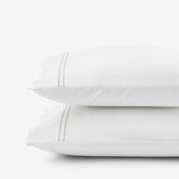 Dorset Stripe Luxe Smooth Egyptian Cotton Sateen Pillowcase Set - Taupe, Standard