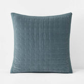 Tufted Stitch Velvet Quilted Sham - Mineral Blue, Euro