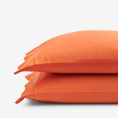 T-Shirt Soft Jersey Knit Pillowcase Set - Orange, King