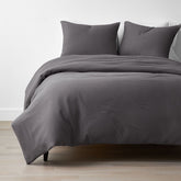 T-Shirt Soft Jersey Knit Duvet Cover Set - Dark Gray, King/Cal King