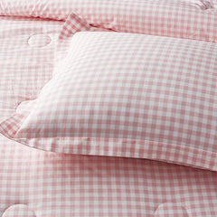 Gingham Classic Cool Organic Cotton Percale Comforter Set - Petal Pink, Twin/Twin XL