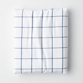 Tailored Stripes and Plaids Classic Cool Cotton Percale Fitted Bed Sheet - Block Plaid Navy, King
