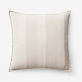 Velvet Linen Stripe Decorative Square Pillow Cover - Sand, 20 in. x 20 in.