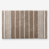 Plush Spa Stripe Bath Rug - Dark Mocha, 17 in. x 24 in.