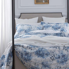 Floral Grove Premium Smooth Wrinkle-Free Sateen Comforter - Dusty Blue, King/Cal. King