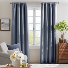 Velvet Blackout Window Curtain - Light Blue, 108 in.