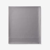 Premium Smooth Supima® Cotton Wrinkle-Free Sateen Flat Bed Sheet - Silver, Deep Pocket Queen