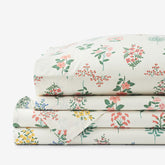 Hawthorne Classic Cool Percale Bed Sheet Set - Ivory Multi, Twin