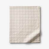Tailored Stripes and Plaids Premium Breathable Washed Linen Cotton Flat Bed Sheet - Windowpane Dark Olive, Full