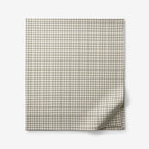 Classic Stripes and Plaids Cool Yarn-Dyed Cotton Percale Flat Bed Sheet - Mini Check Green, King/Cal. King