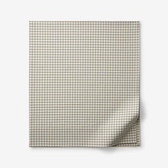 Classic Stripes and Plaids Cool Yarn-Dyed Cotton Percale Flat Bed Sheet - Mini Check Green, Queen