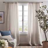 Linen Blackout Window Curtain - Sand, 96 in.
