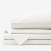 Premium Cool Organic Cotton Percale Bed Sheet Set - Ivory, Twin XL