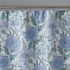 Garden Bliss Classic Smooth Sateen Shower Curtain - Blue Multi