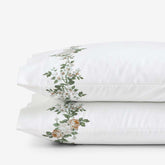 Blooming Melody Border Premium Smooth Wrinkle-Free Sateen Pillowcase Set - White Multi, Standard
