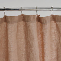Premium Breathable Washed Linen Solid Shower Curtain - Light Clay